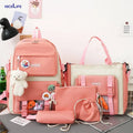 2024 Marksman Korean Style Waterproof School Backpack Bag Set Kawaii 4 Piece University Bags Girls PU Nylon Fashionable School