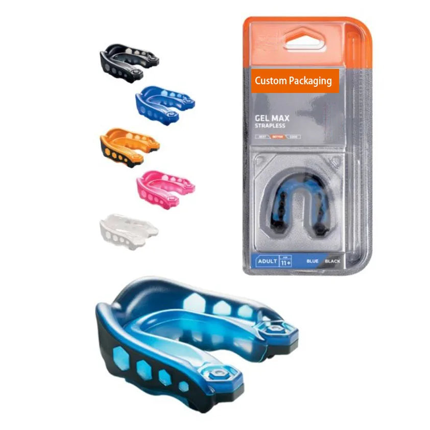 Custom Fit Gel Max Mouth Guard for Boxing MMA Dual Layer Shock Absorbing Gum Shield with Case Wholesale