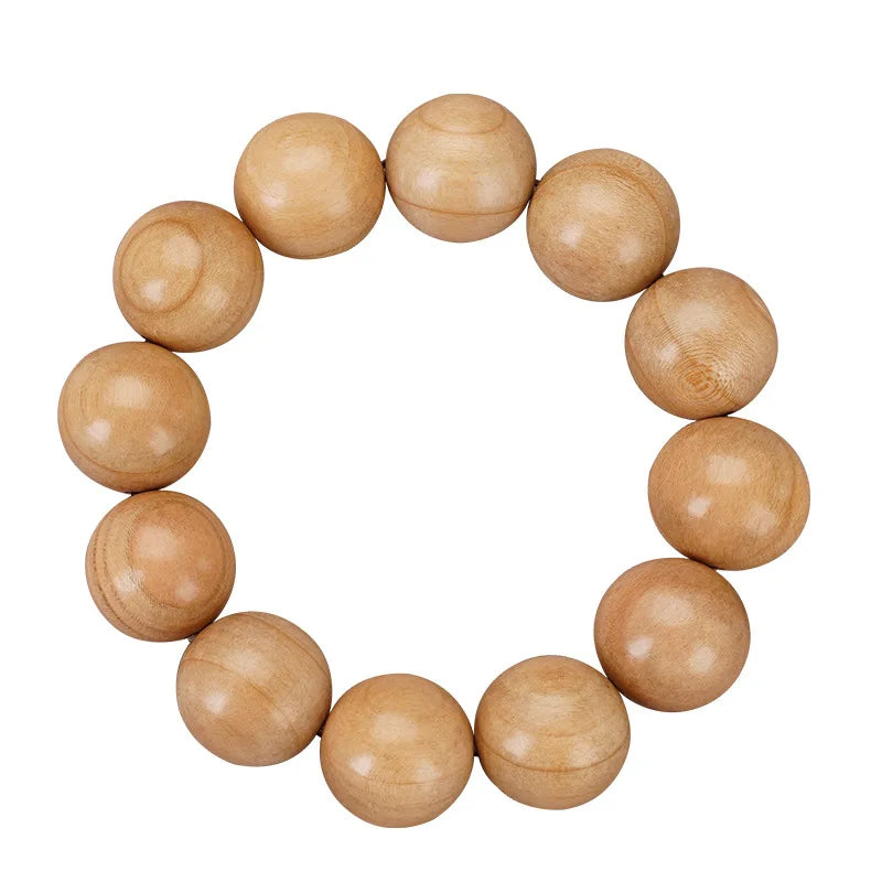 Wholesale Peach Wood Crafts Souvenir Bracelets Natural Wooden Beaded Bracelet for Men