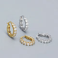 Wholesale Fashion Jewelry 925 Sterling Silver Hollow Out Diamond Cubic Zircon Gold Plated Hoop Earring Jewelry for Women