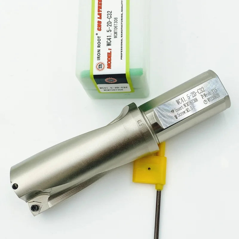 U Drill 2D WC Series CNC Lathe Indexable Drill Metal Fast Drill 41.5mm-70mm Depth Mechanical Drilling Tool