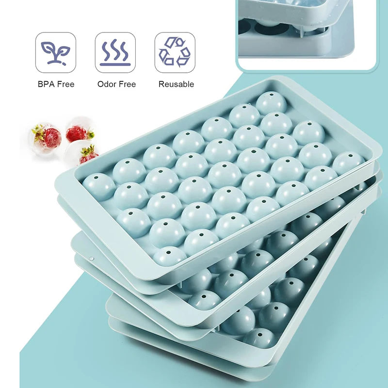 Round Ice Ball Maker Mold Mini Circle Ice Cube Tray with Lid Ice Ball Maker Mold Freezer