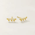Nagosa Simple Jewelry 18k Gold Vermeil 925 Sterling Silver Cubic Zirconia bar Spike Stud Earrings