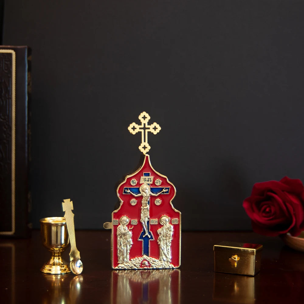 HT Religion Ritual Items Orthodox Supplier Bishop Pastor Mass Set Jesus Crucifix Image Holy Water Cup Sacrament Communion