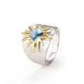 Aimgal Designer Luxury Fine Jewelry S925 Silver Plated with 18k Gold Set Natural Topaz Amethyst Gemstone Ring for Weddings