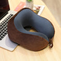 Portable Quilted U-Shape Memory Foam Travel Neck Pillow for Driving Camping-Removable Washable Ergonomic Cervical Support