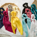 New Solid Color Hair Accessories Women Knotted Ribbon Satin Silk Headband Soft Korea Material Headband for Girls