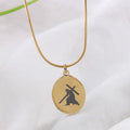 Wholesale Oval Jesus  Medal Necklace Catholic Stainless Steel Gold for Women