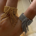 New Stainless Steel 18K Gold Plated Women Ring Polished Trapezoid Chunky Open Rings