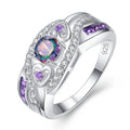 Hot Style Purple Love Ring Four-Claw Zircon Wedding Ring Lady