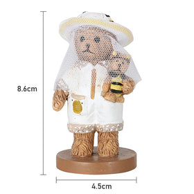 Beekeeper Honey Bear Sculpture Resin Craftwork Educational Toy for Children Playroom Decoration New Condition