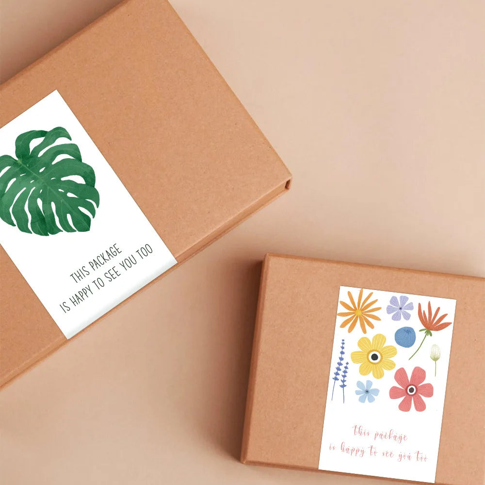 Customized Waterproof Matte Sticky Self Adhesive Labels Shipping Box Packaging Seal Thank You Stickers