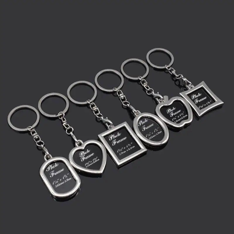 Wedding Party Gift Fob Lovers Heart Shaped Picture Insert Photo Album Metal Keychain Photo Frame Key Chain