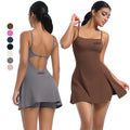 OEM Design Women's Anti-Running Light Sports Tennis Dress Breathable Chest Pad Beautiful Back Strap Yoga Golf Fitness Skirt Sets