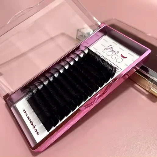 Own Label Russian Volume Individual Eye Lashes Extensions in Cardboard Lash Boxes Bulk Trays