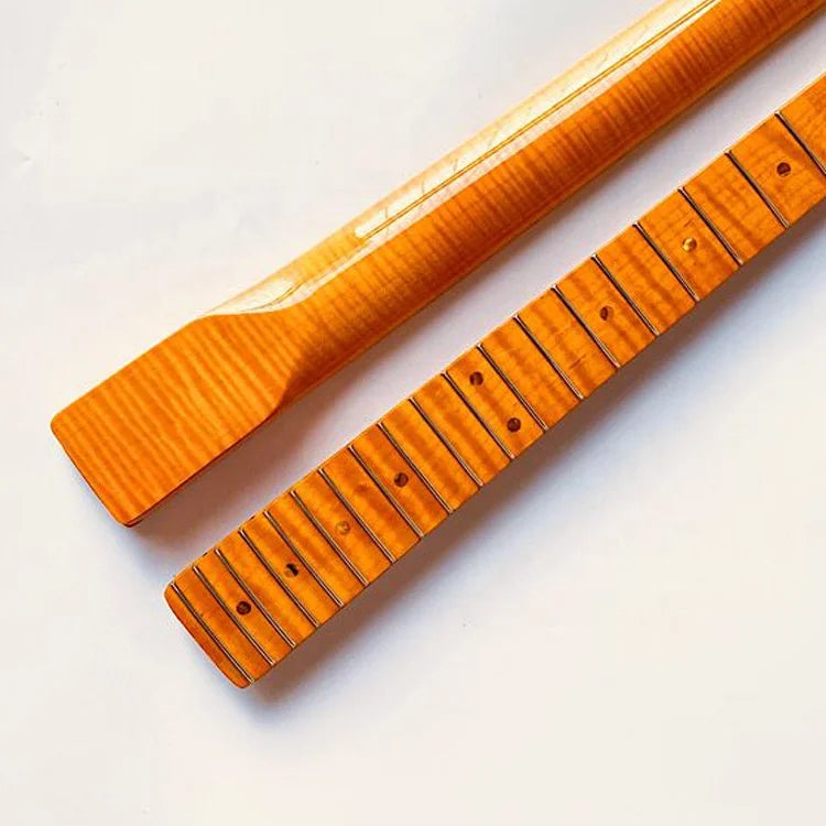 Custom Electric Guitar Necks Replacement 21 Fret Vintage Tiger Flamed Maple TL Guitar Neck for Sale