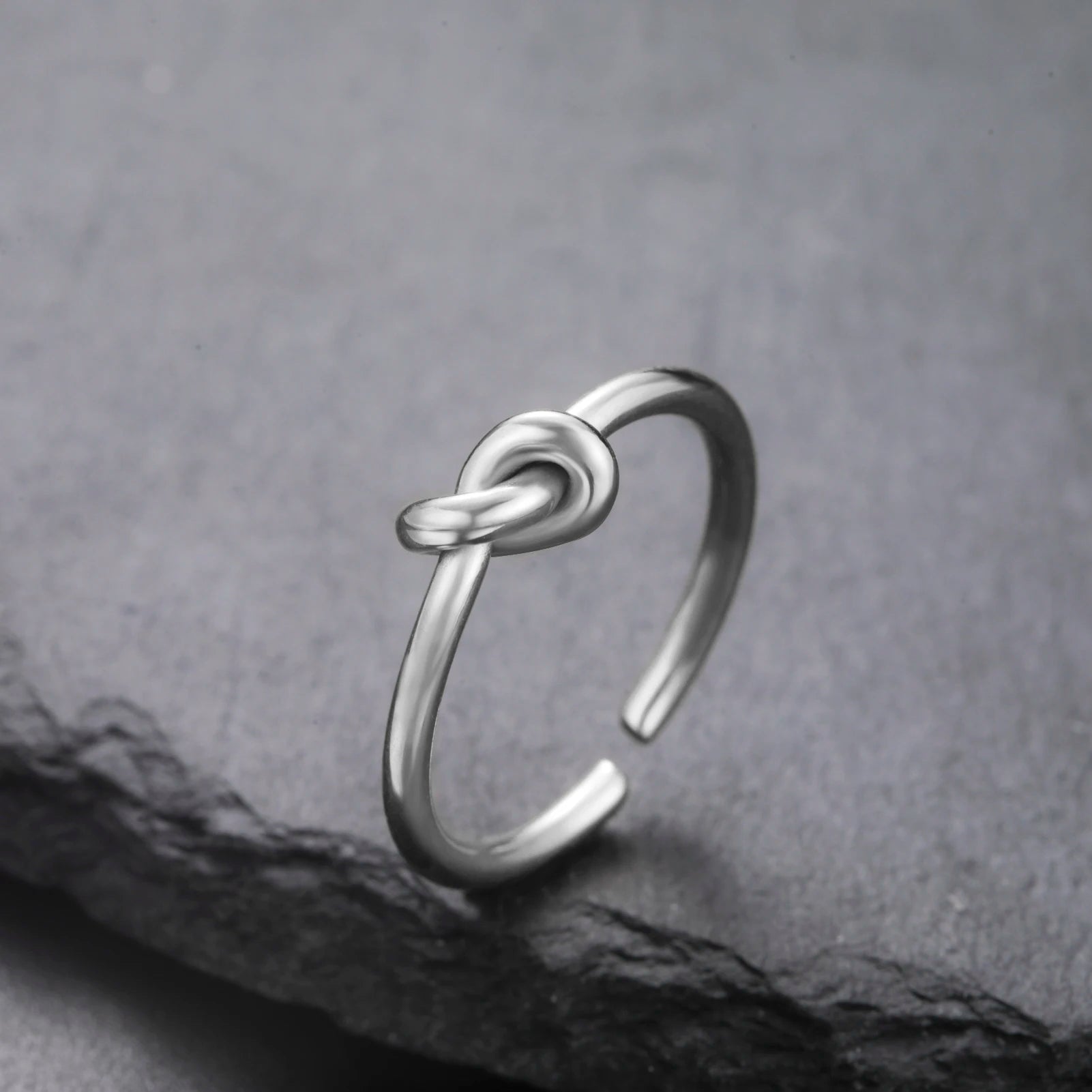 Stainless Steel Simple Knot Finger Ring Adjustable Open Ring Gold Plated  Jewelry Gifts for Women Men