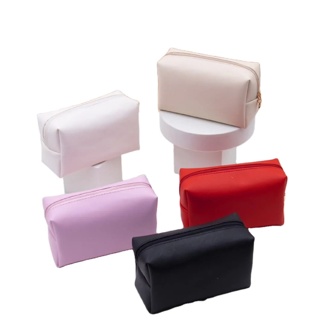 Wholesale Custom Gold Logo Printed Organizer Gift Cotton Canvas Carry All Pouch Fashion Toiletry Travel Makeup Cosmetic Bag TCB