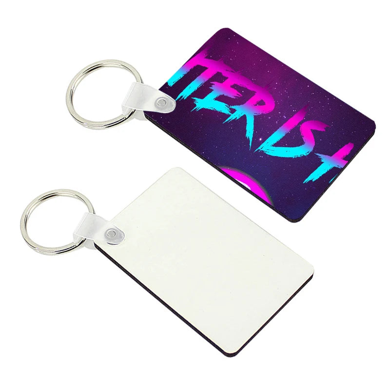 Wholesale Ming Yang HB-01 Durable MDF Wood Base Photo Keychains UV Printed PVC Silicone Laser Engraved Logo PU Acrylic Metal