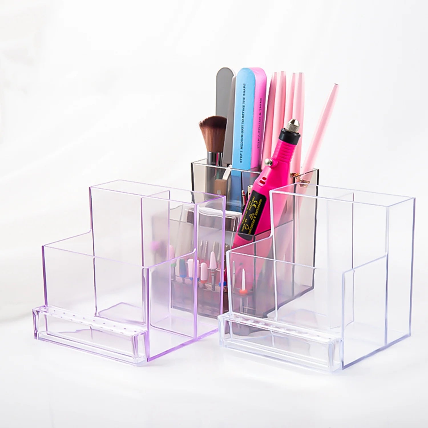 3 Colors in 1 ABS Material Nail Drill Bits Storage Box Nail Tools Storage Box Wholesale OEM 10 Holes Drill Bits Holder