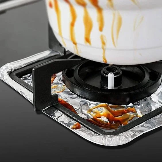 Aluminium Foil square Gas Stove burner Covers 100 Pack