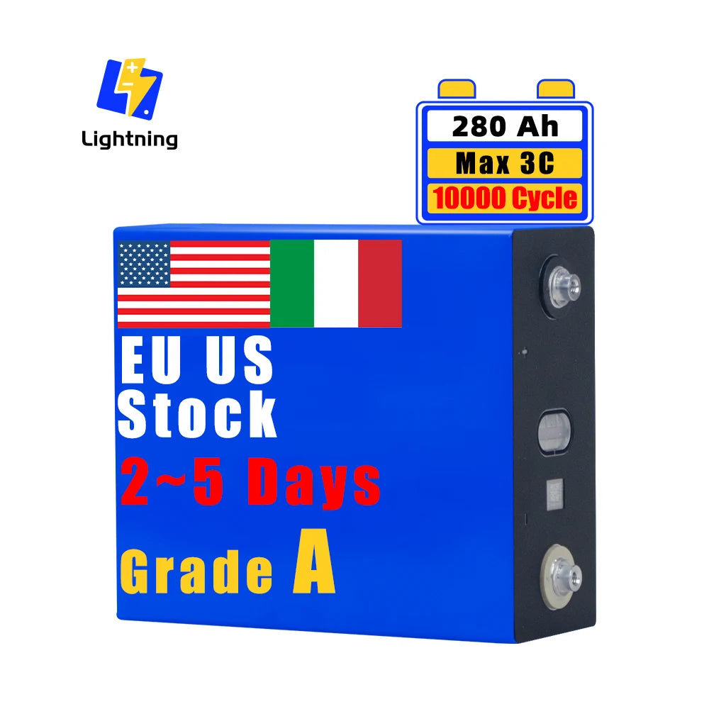 280Ah 10000 Cycles Grade a Rept Battero Lifepo4 Battery LF280k 300Ah Cell for Solar Off Grid DIY 12V 24V 48V RV Van Golf Cart