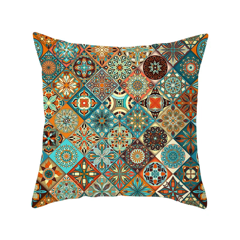 Wholesale European Classical Spanish Dot Design 100% Polyester Customizable Throw Pillow Case Home Hotel Stitched Decorative