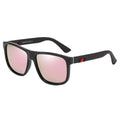 DUBERY 2026 Men's UV400 Polarized Sunglasses Pink Heart with Yellow Red Black Purple Blue Transparent Green Frame Oval Shape