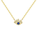 Wholesale Cubic Zircon Stone Necklace Blue Eye Pendant Necklace 925 Sterling Silver Necklace