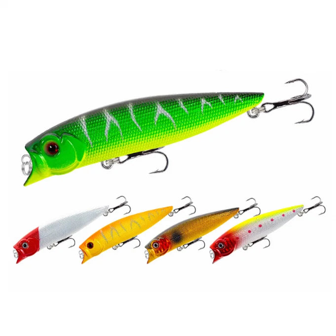 ZHUO RUN Wholesale 9.5cm 12g 10 Colors Strong Hooks Floating Bait 3d Lure Eyes Popper Fishing Lures Minnow Bait Bionic Bait