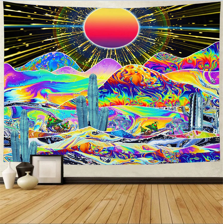 Psychedelic Shrooms Tapestry Colorful Trippy Tapestry Wall Hanging Tapestries for Home Dorm Fantasy Decor Decoration Mural Tapiz