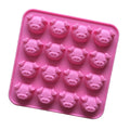 Cute 16 Cavity Saffron Pig Head Silicone Mold for Chocolate and Candy Animal Silicone Chocolate Baking Mold