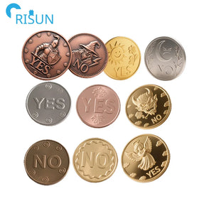 Customised Yes No Coins Decision Maker Finger Good Luck Decision Game Flip Yes No Challenge Coin Commemorative Challenge Coin