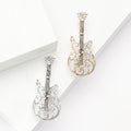 Exquisite Brooch Lapel Pin Button Badge Accessories Musical Brooch Alloy Crystal Guitar Brooch Pin for Women Men