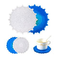 Shiny Mandala Coaster Resin Mold Round Silicone Coaster Mold for Concrete Plaster