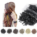 Wholesale Bulk 1000pcs 5mm Hair Tinsel Micro Link Rings Silicone Lined Beads for Hair Extensions