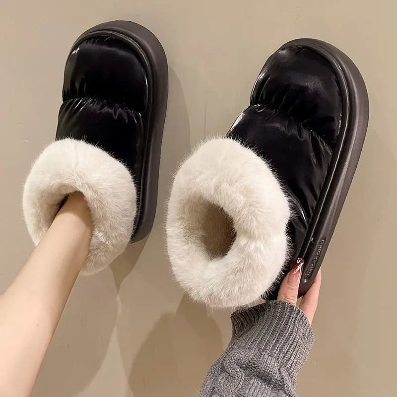 New Women's Cotton Down Shoes with Heel Cover Home Indoor and Outdoor Short Boots