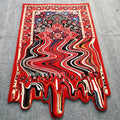 Classical Fun Hallway Floor Moroccan Rug Irregular Wave Mat Custom Tufting Melting Decor Red Carpets for Home