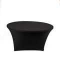 Black 60 Inch 5 Foot Round Stretch Spandex Tablecover