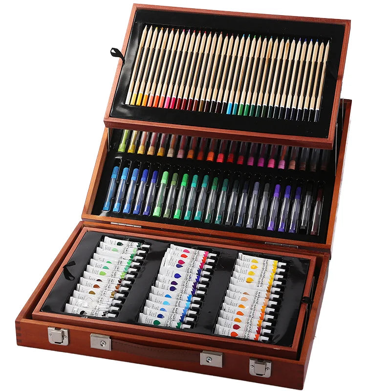 Children's Painting Set 174pcs Art Painting Brush Set Wooden Children's Painting Gift Art Set