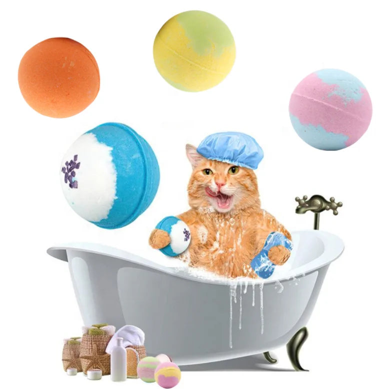 OEM ODM New Bath Pet Salt Ball Fizzies Bath Bombs Cat Cleaning Beauty Spa Ball Bubble Pet Explosion Bath Salt Ball