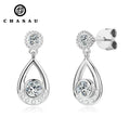 Manufacturer VVS1 Moissanite 925 Sterling Silver 4mm(0.3ct*2pcs) & 3mm(0.10ct*2pcs) Mossanite Earrings Ladies Drop Earrings