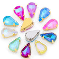 HFOUR AB Color Fancy Jelly Candy 3D Glass Strass Rhinestones 8*13mm 10 Facets Flatback Drop Shape Sew-on Technique Loose Claws
