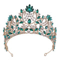 QS Elegant Crystal Wedding Hair Accessories Silver Gold Plated Tiara Crowns for Brides Queens for Anniversaries Engagements