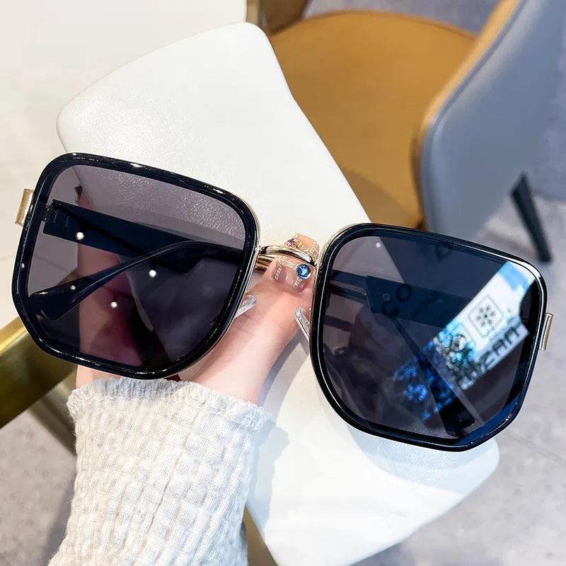 Sunglasses Custom Logo Oversized Square Sunglasses Trend 2024 Luxury Woman Eyeglasses Metal Legs Sun Glasses Uv400 for Men