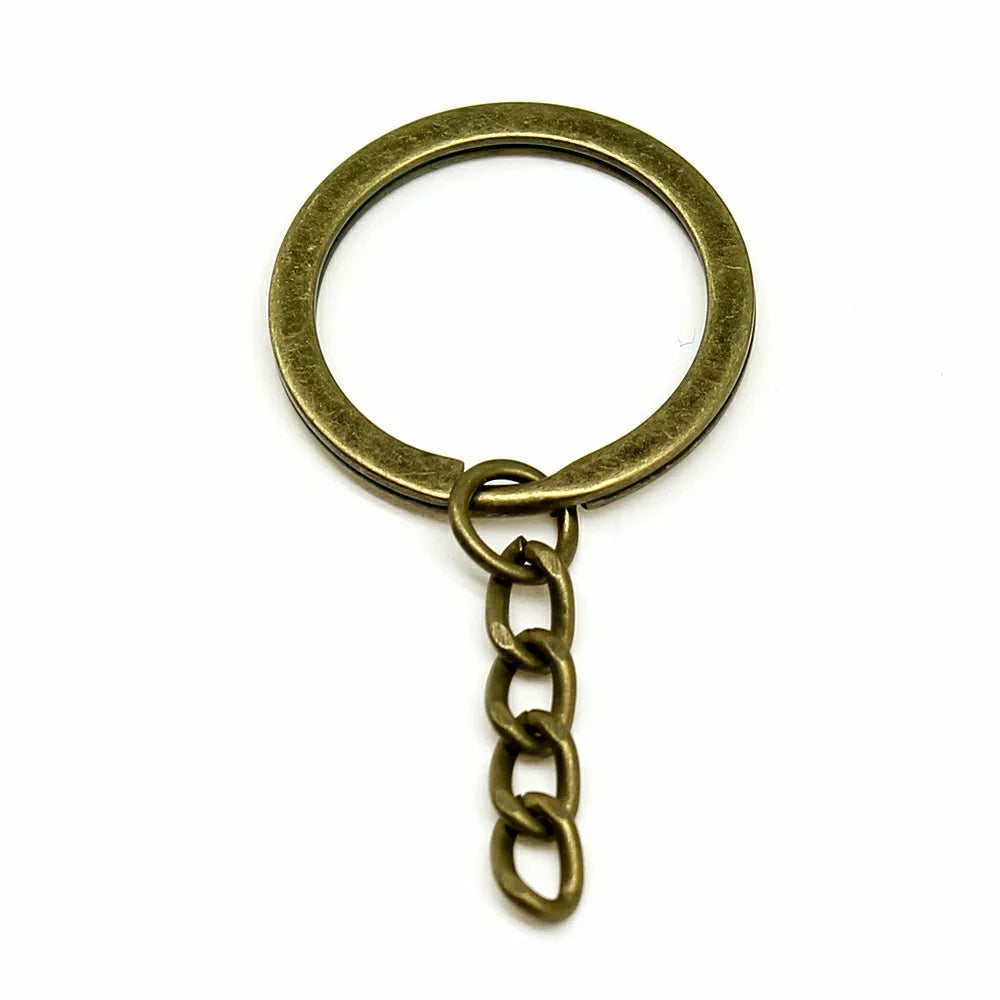 100pcs/bag 28mm Dia Round Split Key Rings Keychain DIY Jewelry Metal Holder Accessories Findings
