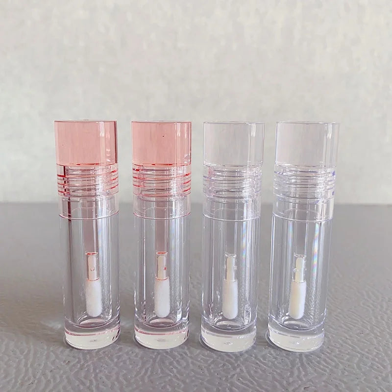 LZ Pack Stock Cute Clear Pink Eyeshadow Container Lip Gloss Packaging 3.5ml Small CrystaL Private Label Lip Gloss Tube