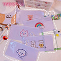 Cute Animal Pencil Case Office Stationery and School Supplies High Capacity PVC Material Portable File Bag  612