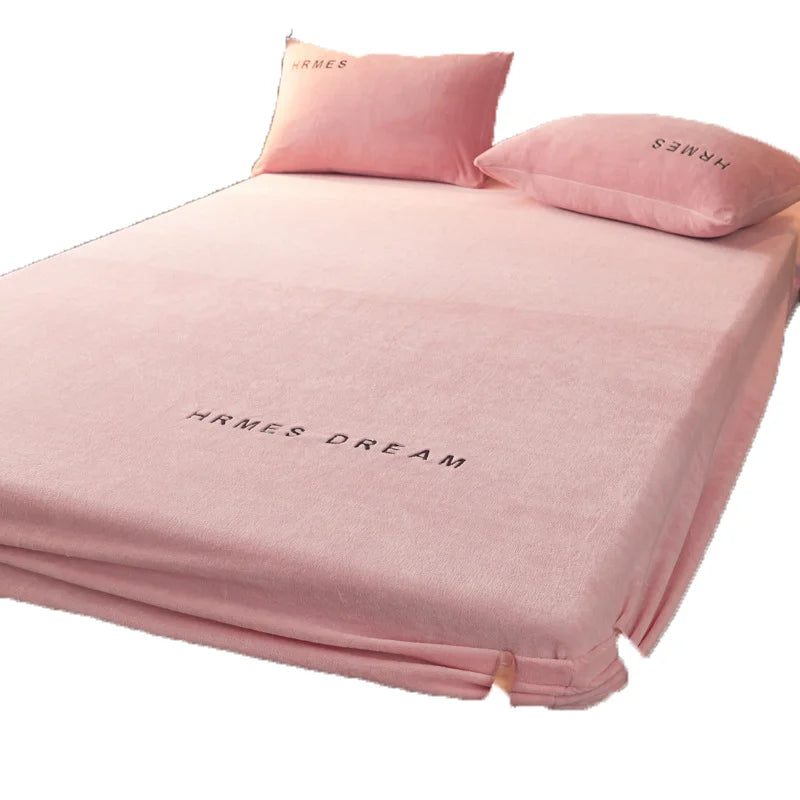High Quality 400TC Plaid Flannel Bed Sheets Set 100% Polyester Winter Warm Bedding for Home & Hotel Use