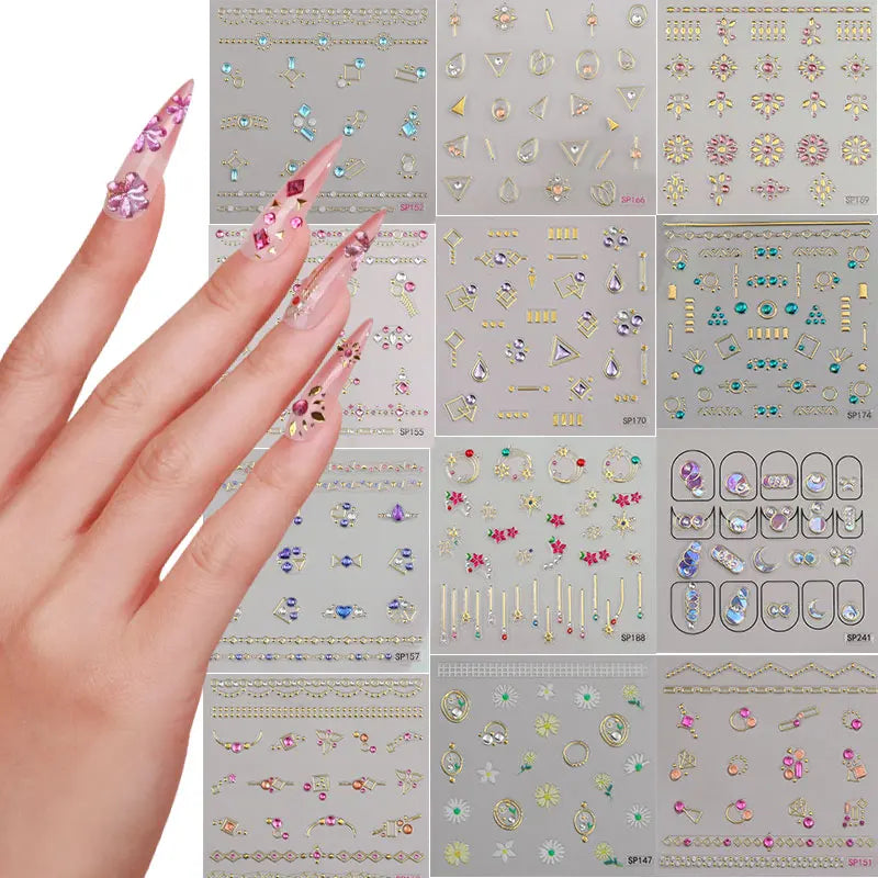2025 Hot Selling 3D Nail Art Decals Waterproof Nail Wraps & Sticker Creative Designs for Nail Picture